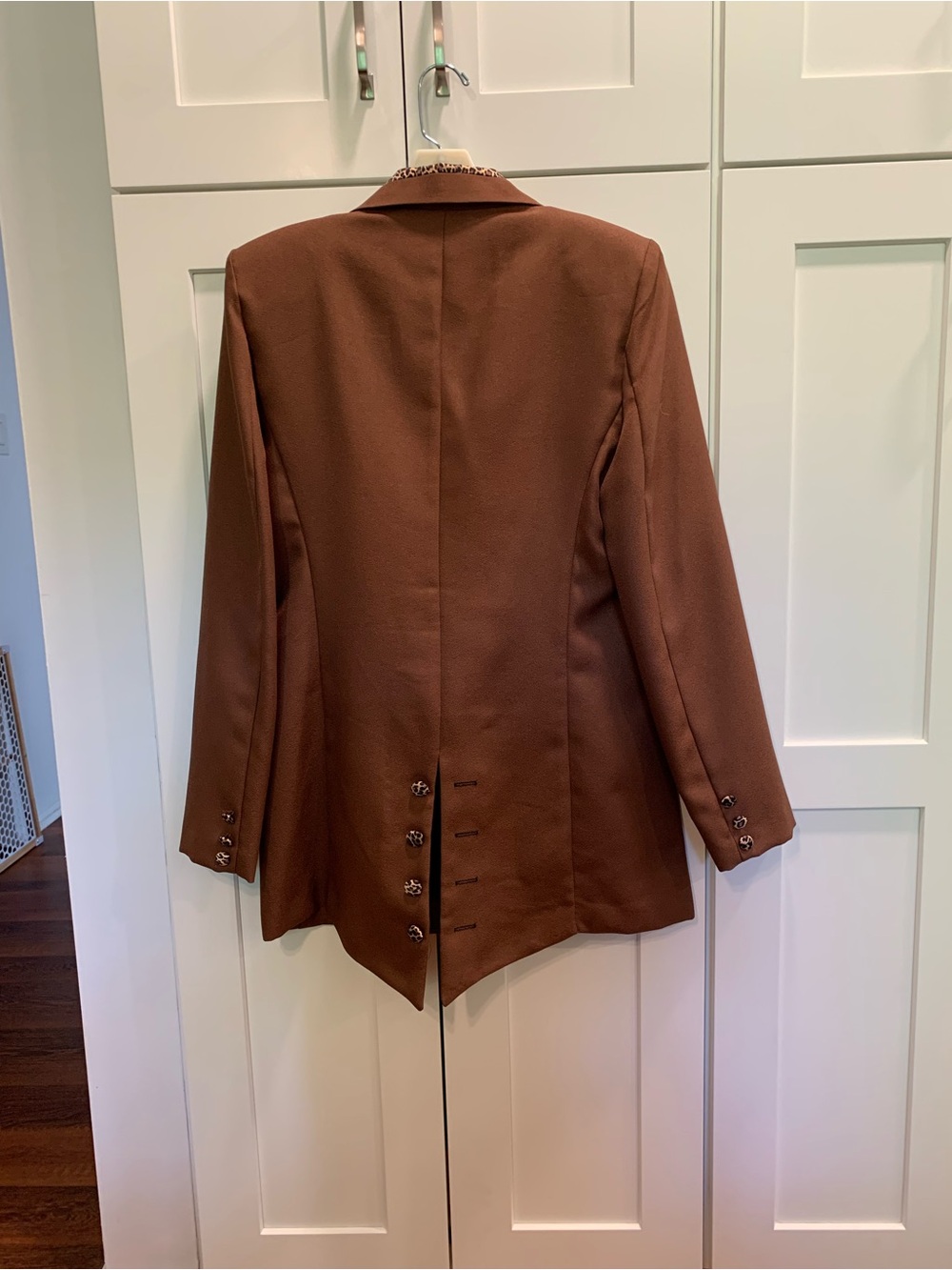 VTG Wear Abouts Brown Leopard Print Blazer Women's 8 Retro 1990s Office Academia - Picture 3 of 13